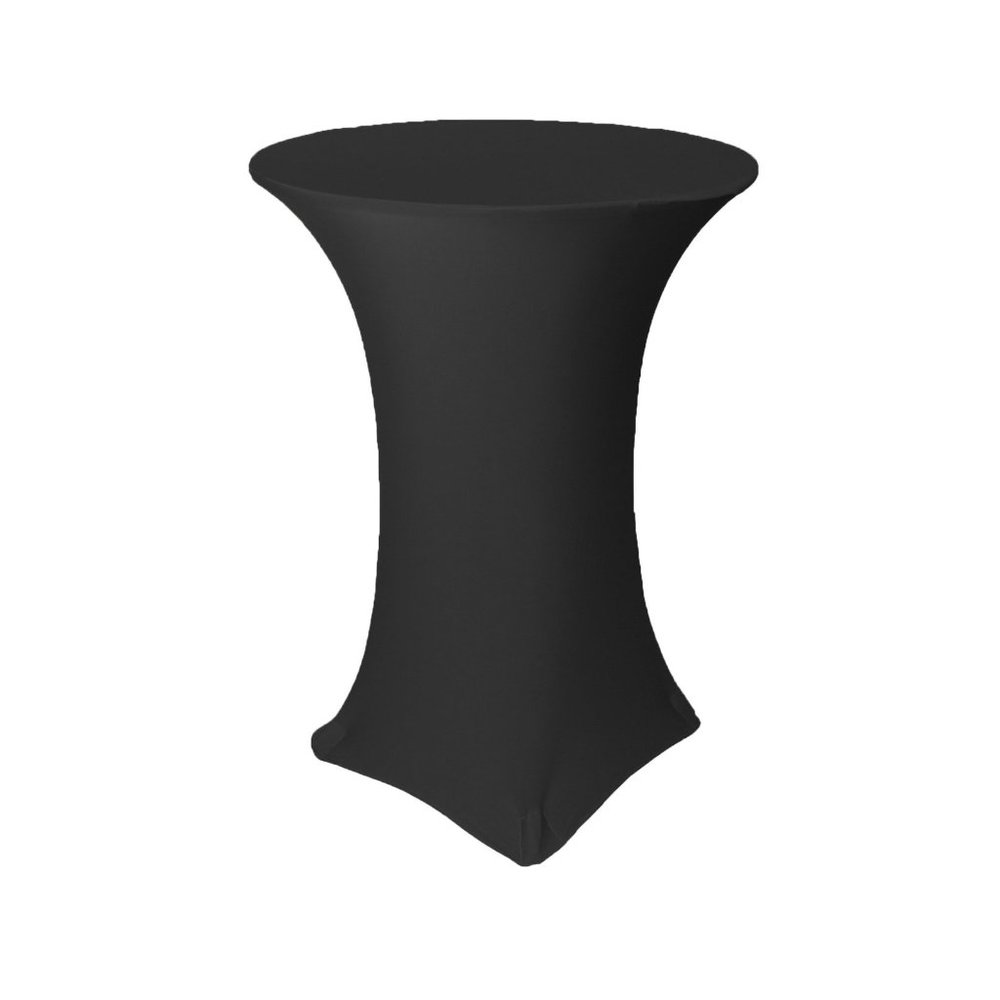 3 for $15 HIGHTOP TABLE COVER BLACK SPANDEX, FITS 28-36" DIAMETER X 42" TALL
